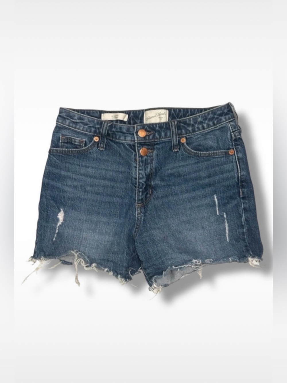 Universal Threads Vintage Midi Distressed Frayed Hem Demin Shorts size O/25R